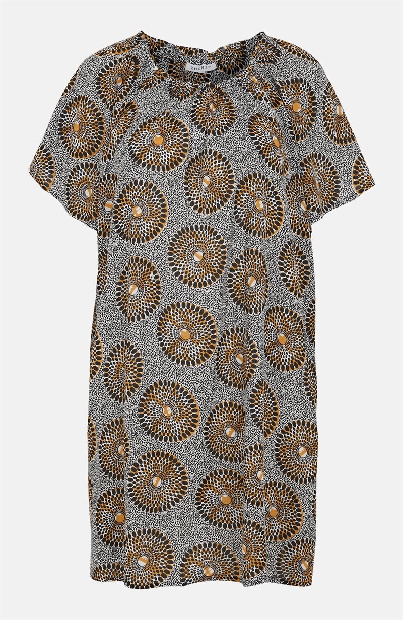 Mønstret kjoletunika i viskose Juno