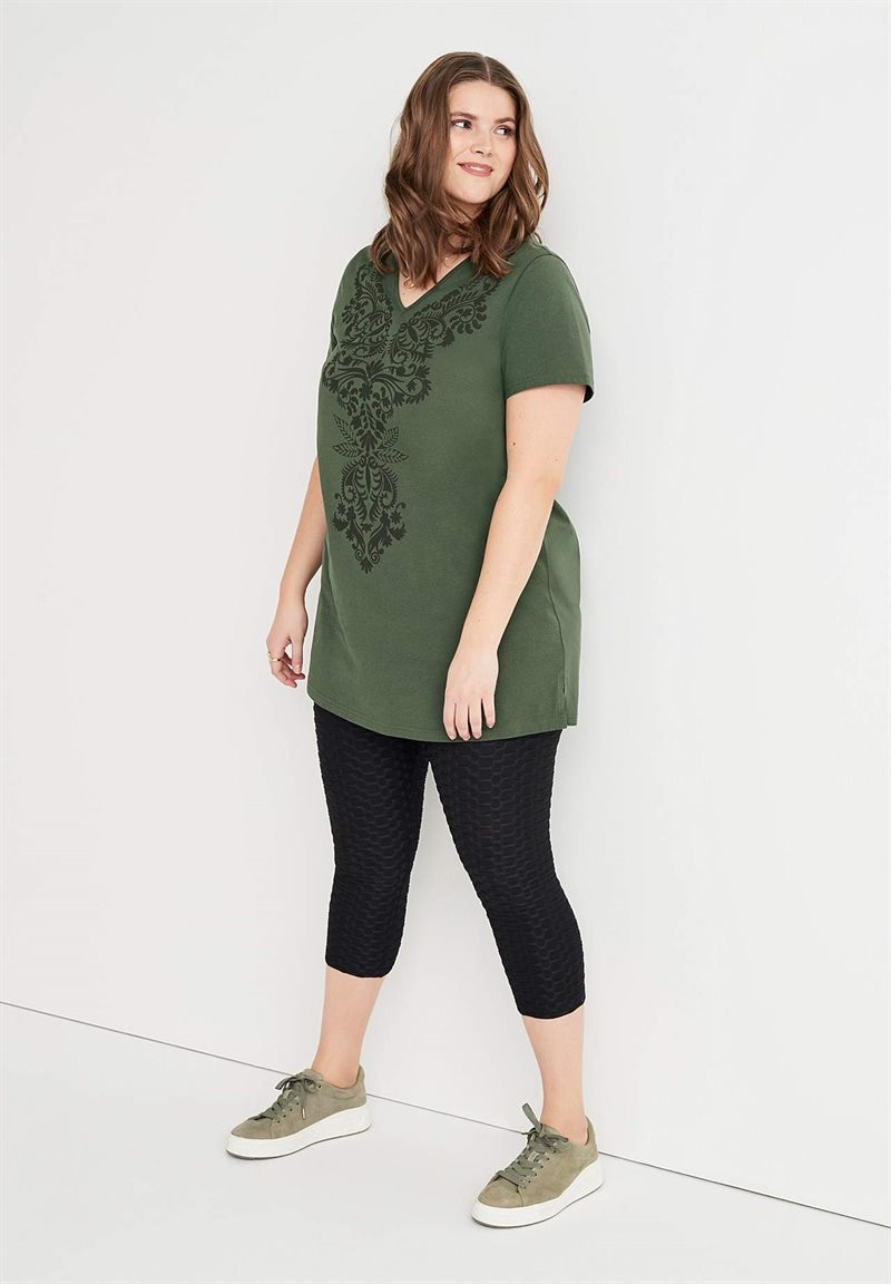 Capri leggings med strukturmønster Capri leggings med strukturmønster