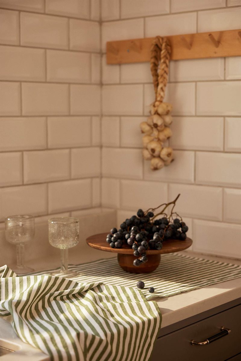 Vævet, stribet bordløber