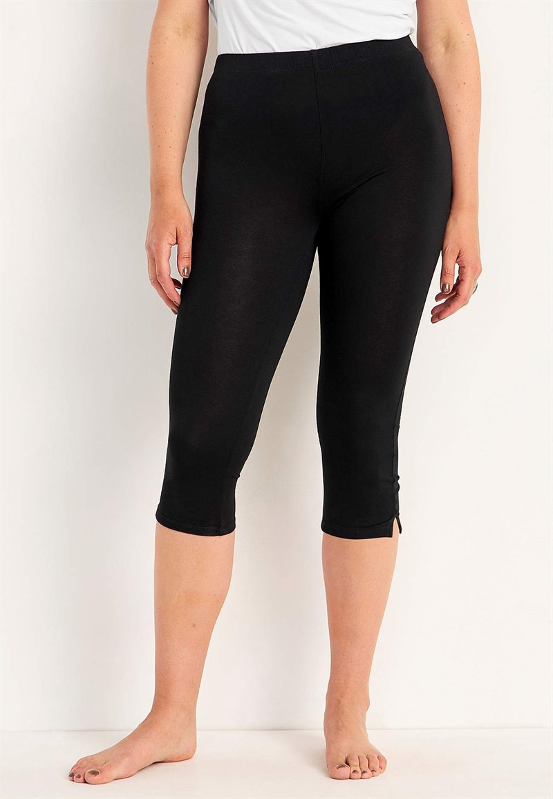 Capri leggings med sideslidser