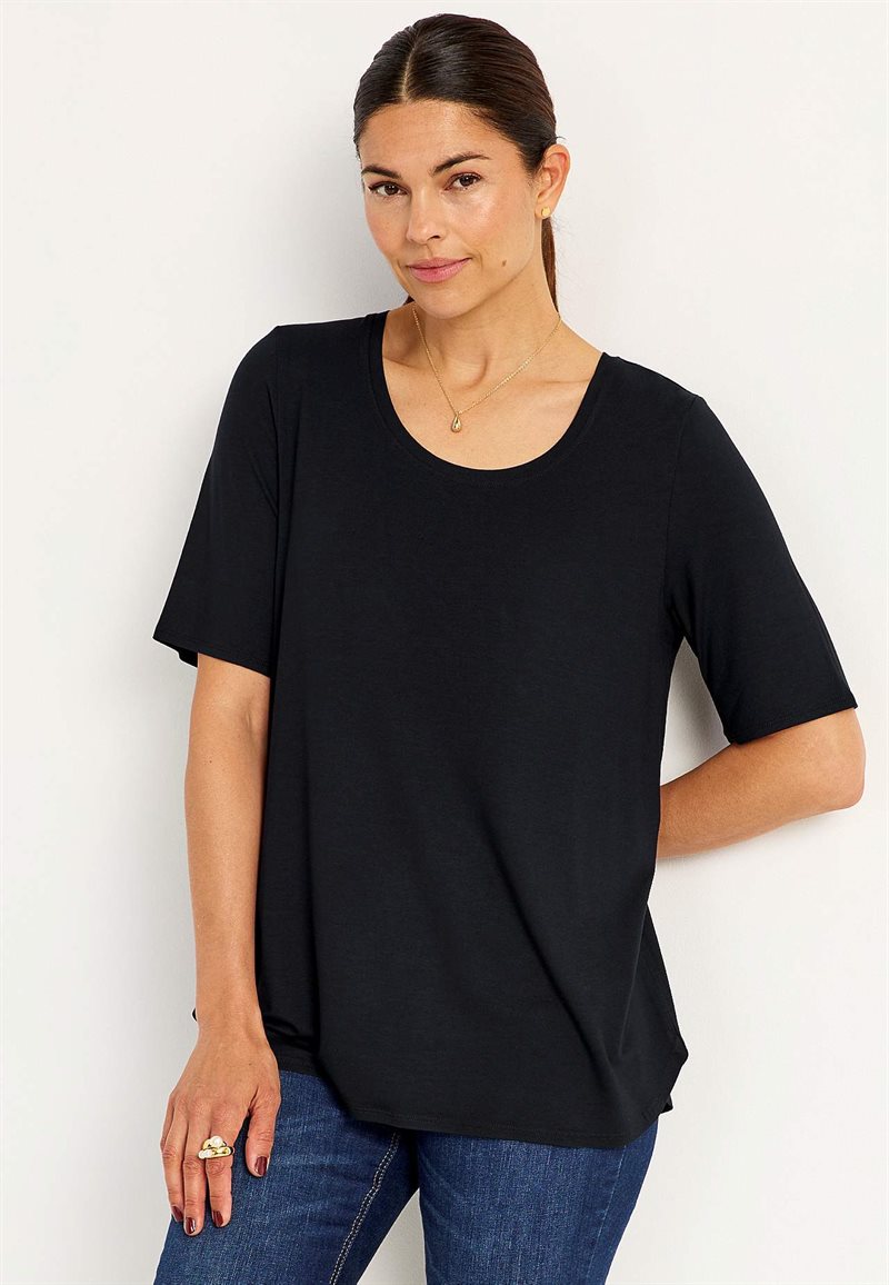 Jerseytop med korte ærmer