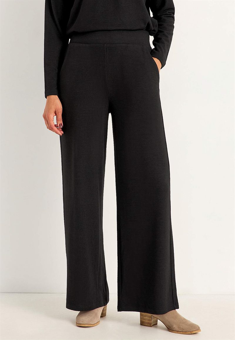 Brede jerseybukser med lommer