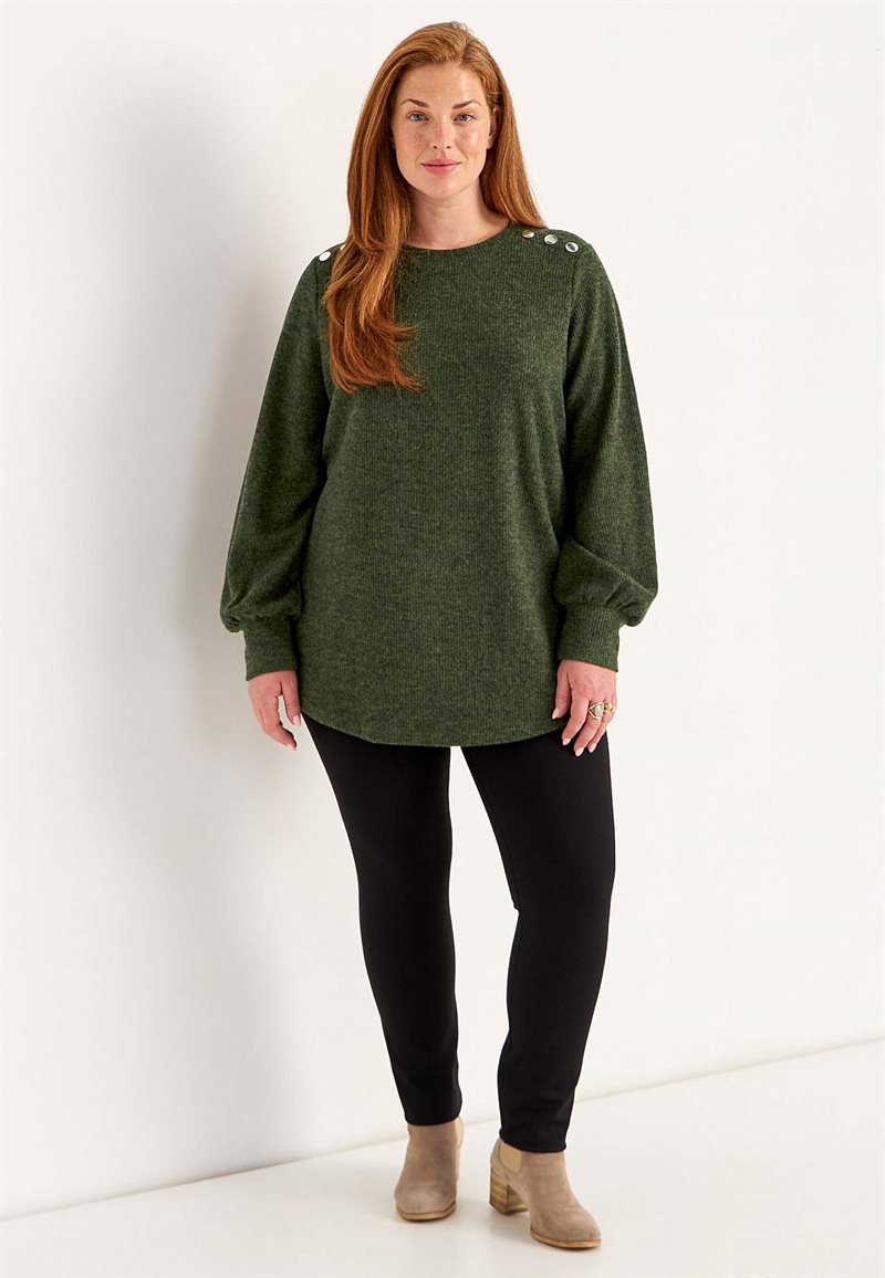 Blød jerseytrøje med knapper Beata