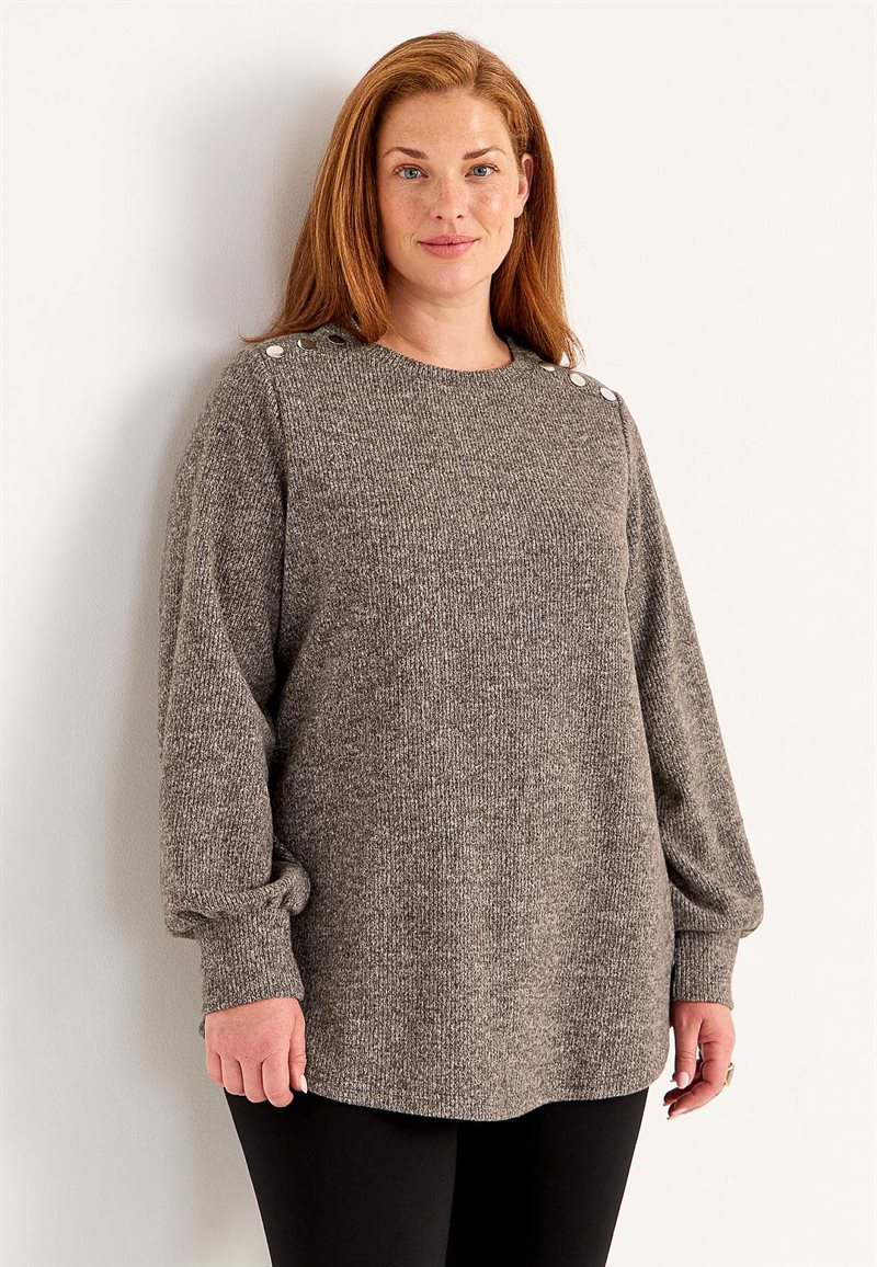 Blød jerseytrøje med knapper Beata