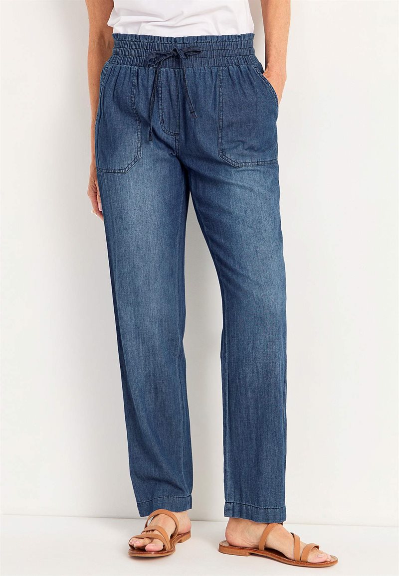 Lange bukser i blødvasket denim