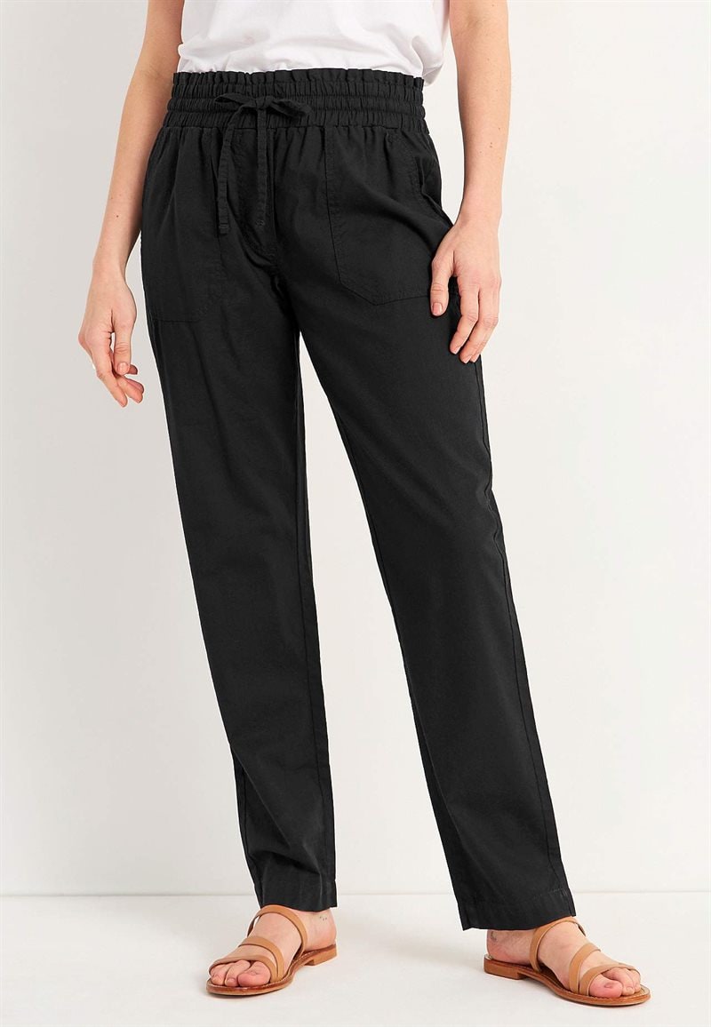 Lange bukser i vasket bomuld