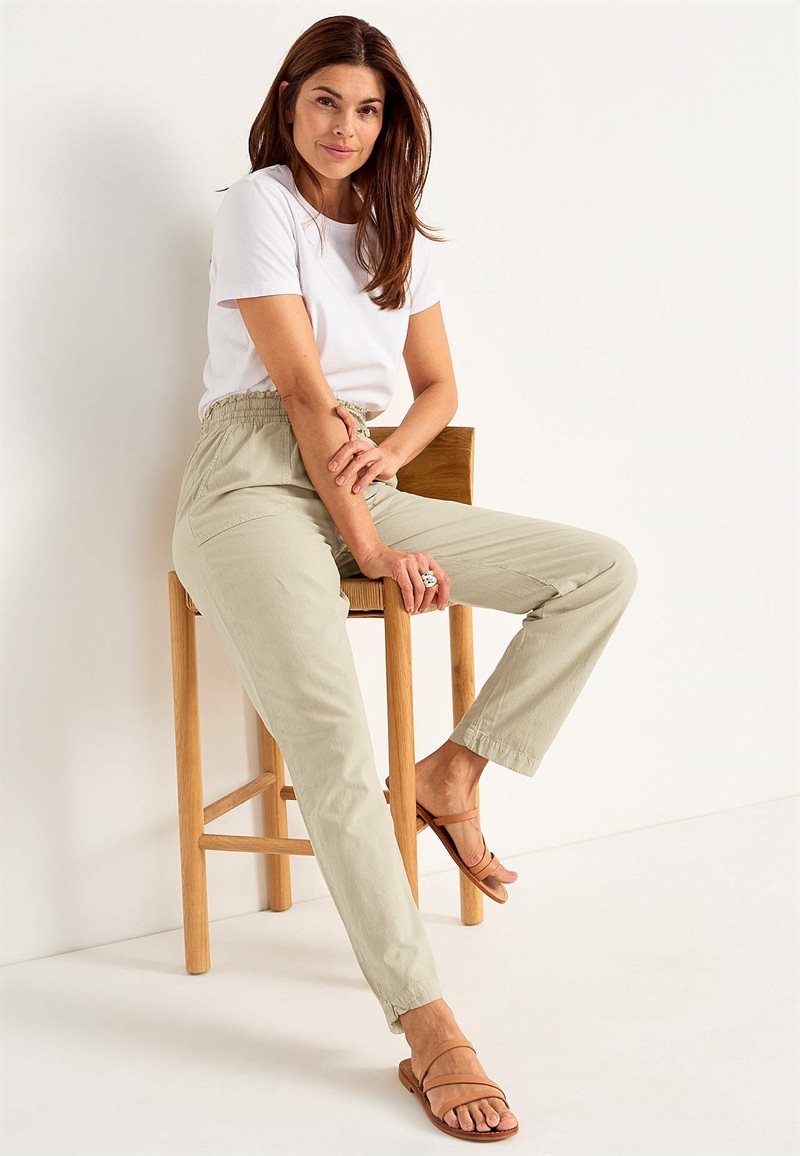 Lange bukser i vasket bomuld