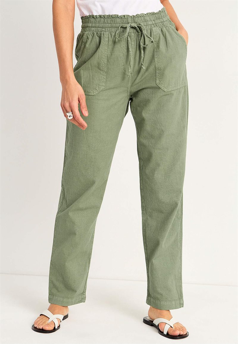 Lange bukser i vasket bomuld