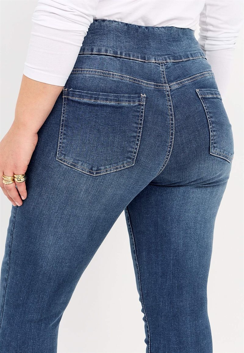 Elastisk jegging med høj elastisk talje