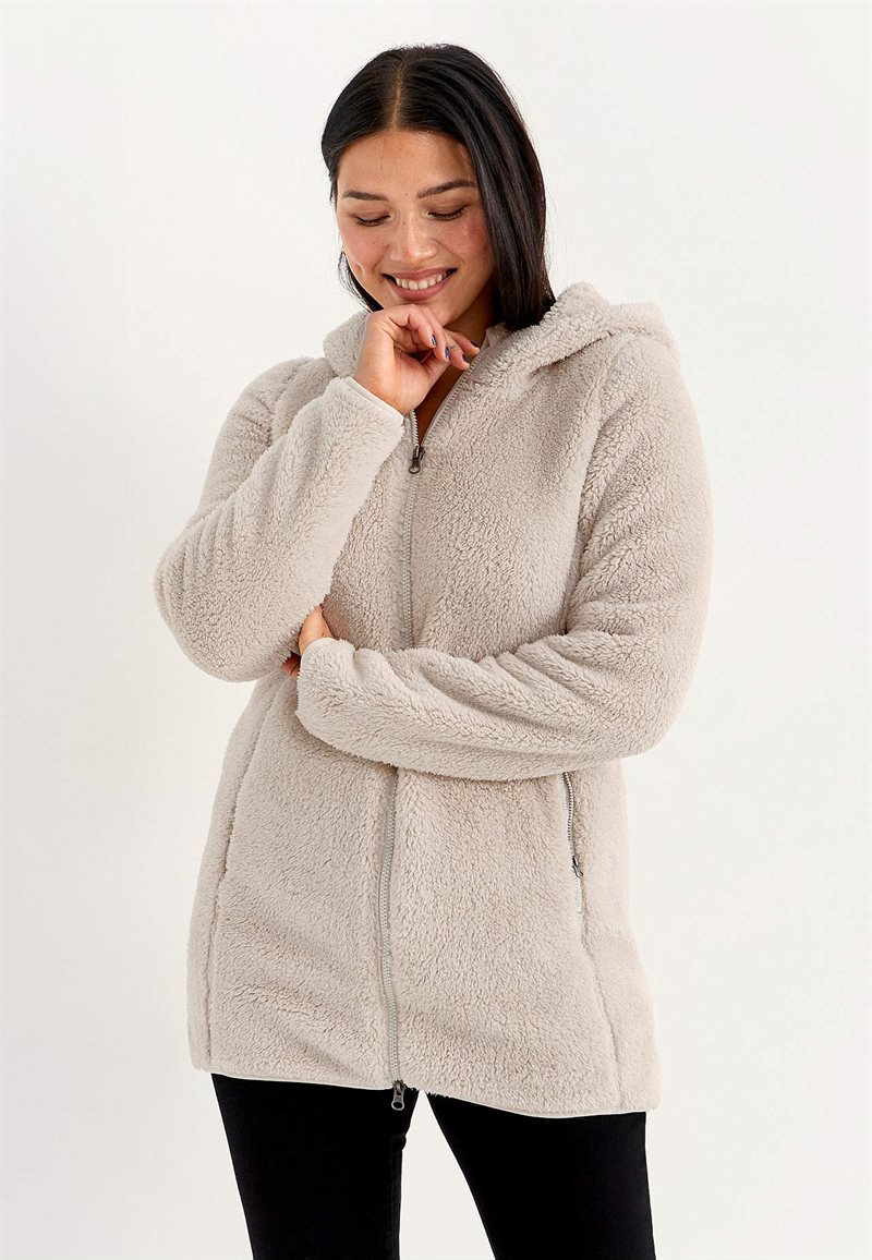 Hyggelig fleecejakke med hætte