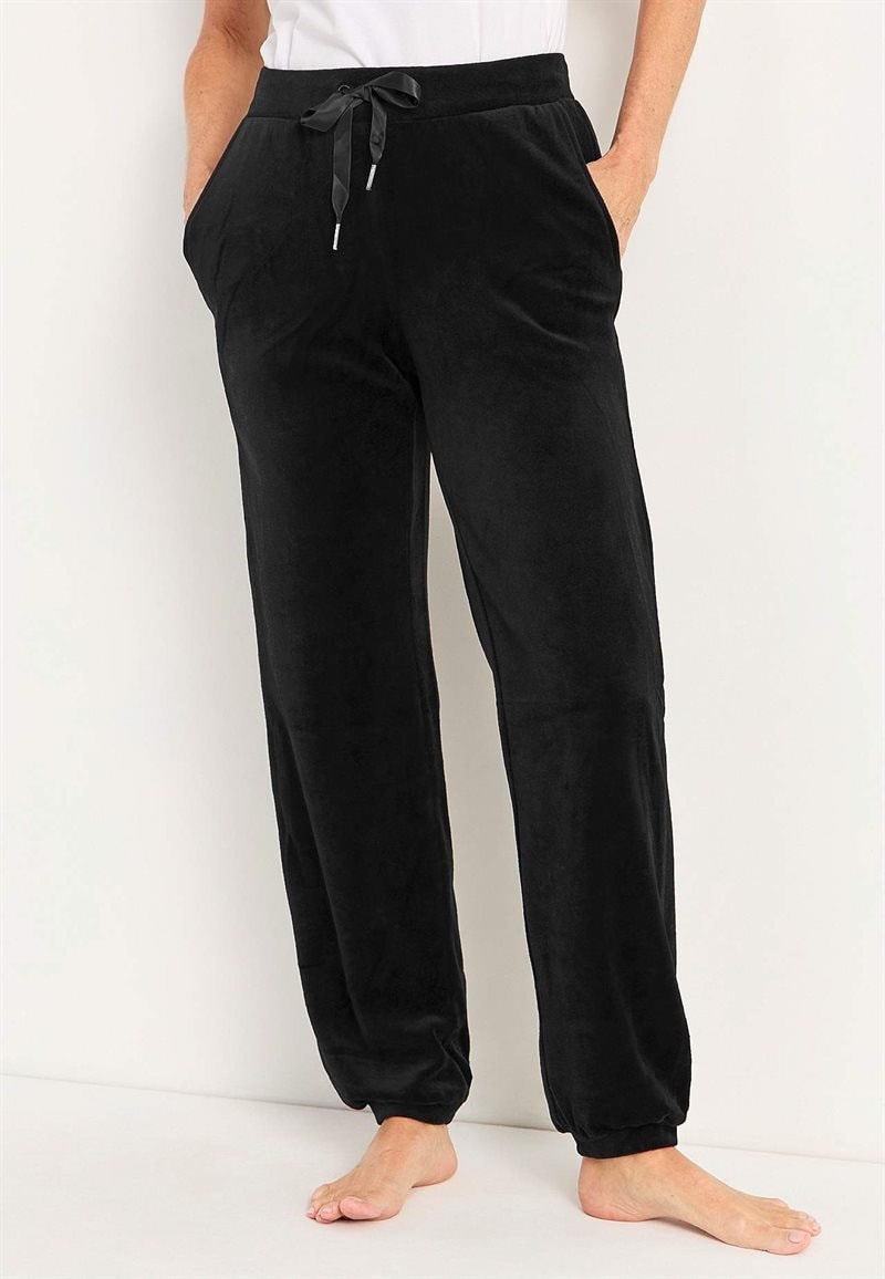 Velourbukser med ribkant Wilma