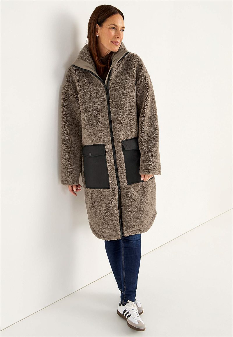 Fleecejakke med høj krave