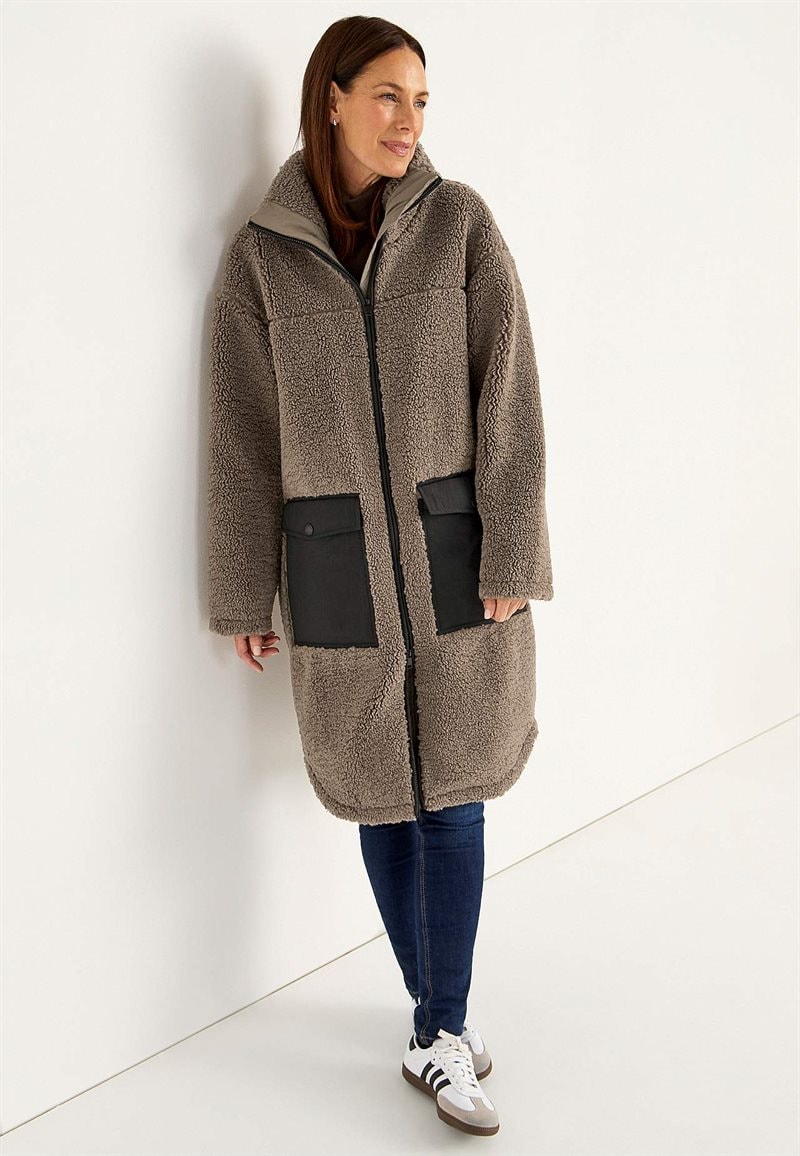 Fleecejakke med høj krave