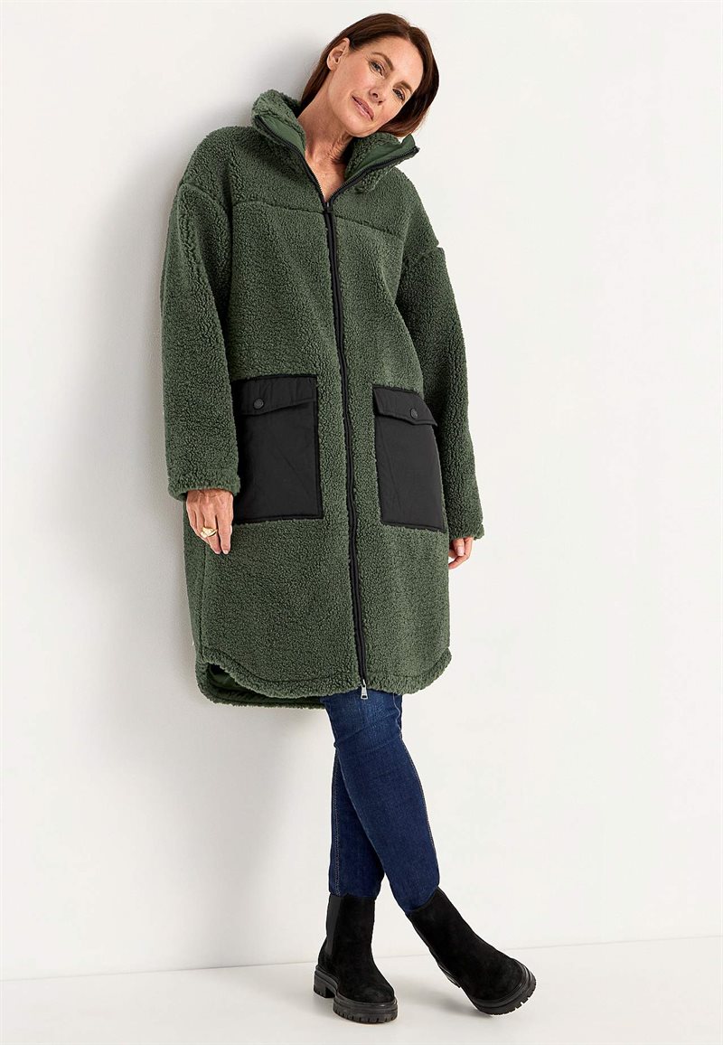 Fleecejakke med høj krave