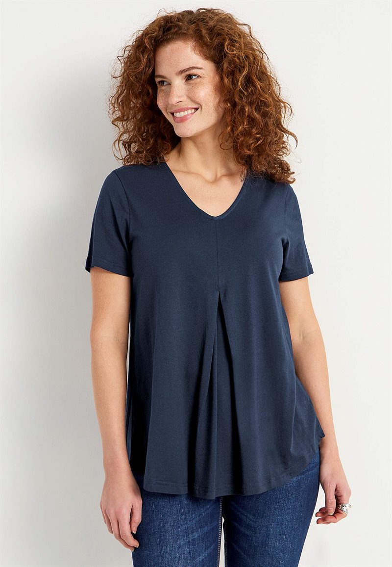 V-udskåret jerseytop