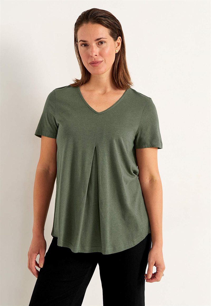 V-udskåret jerseytop