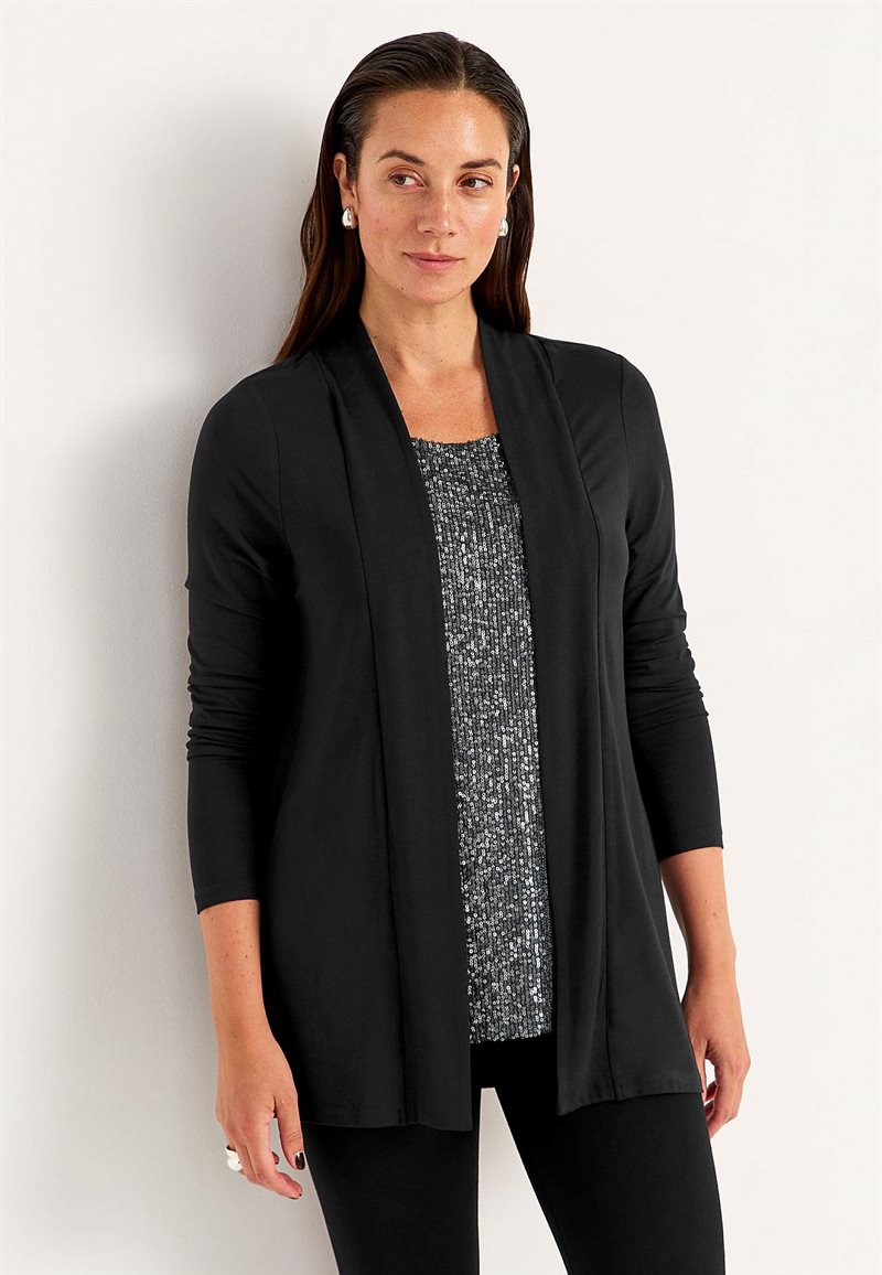 Langærmet 2-i-1-top med pailleter