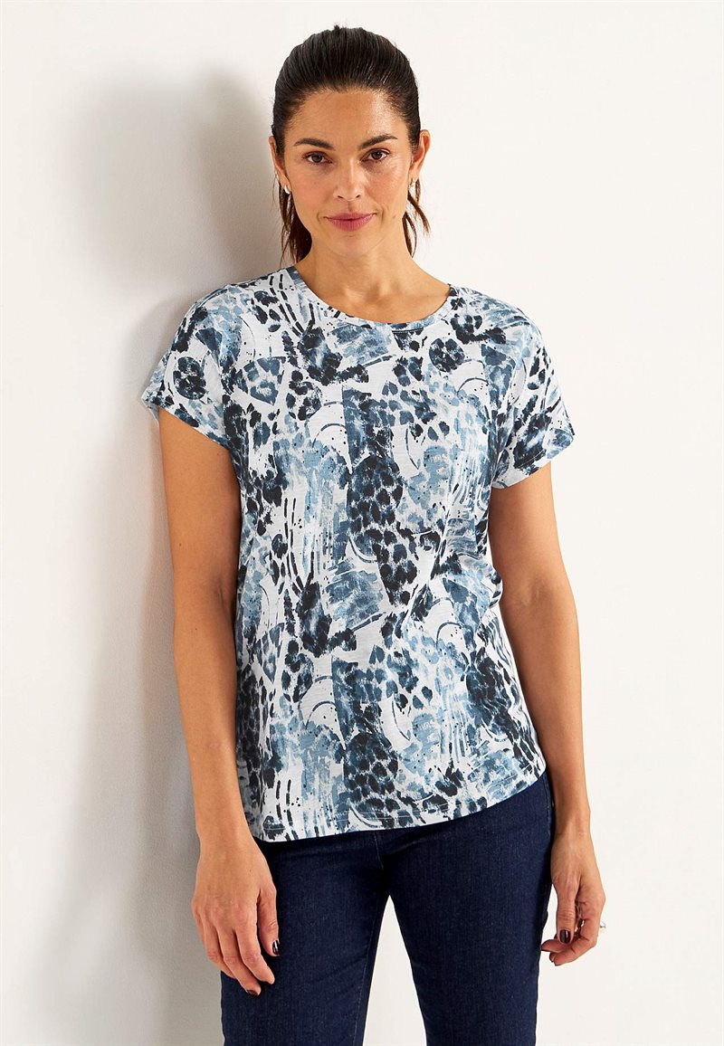 Jerseytop med korte ærmer