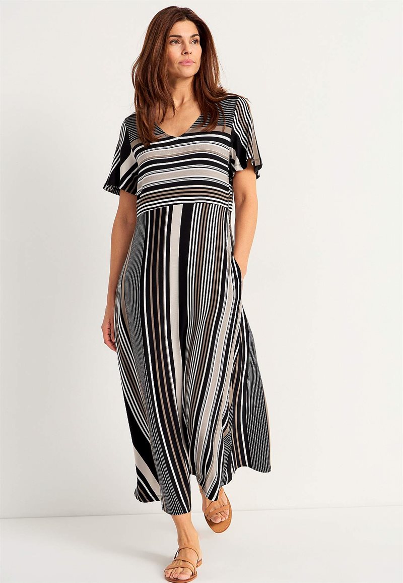 Stribet viskosekjole