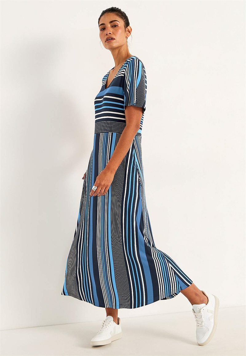 Stribet viskosekjole