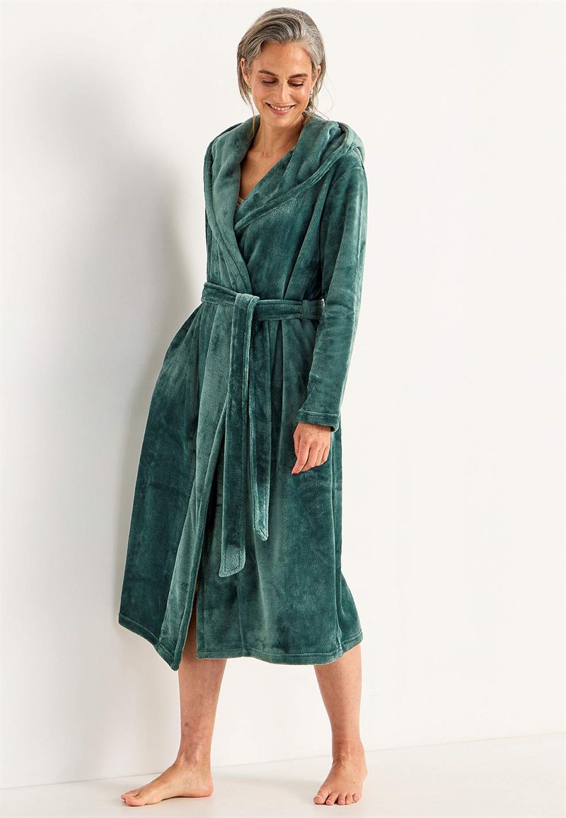 Badekåbe i fleece med hætte