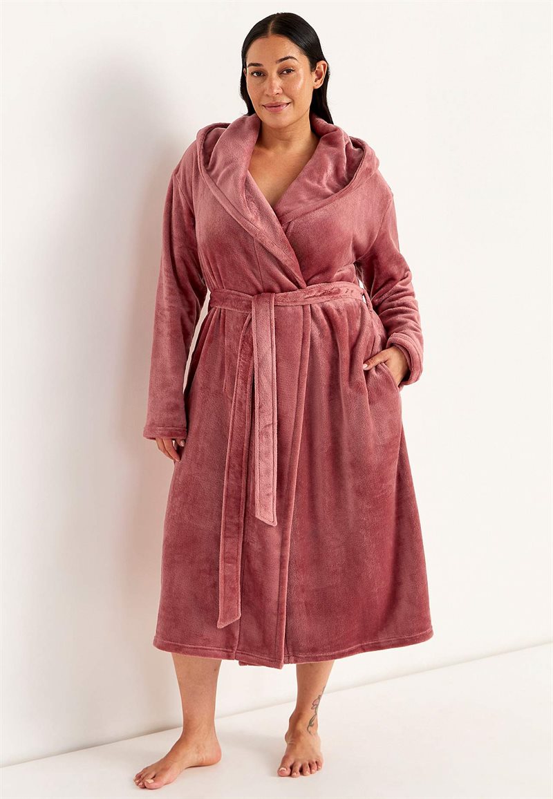 Badekåbe i fleece med hætte