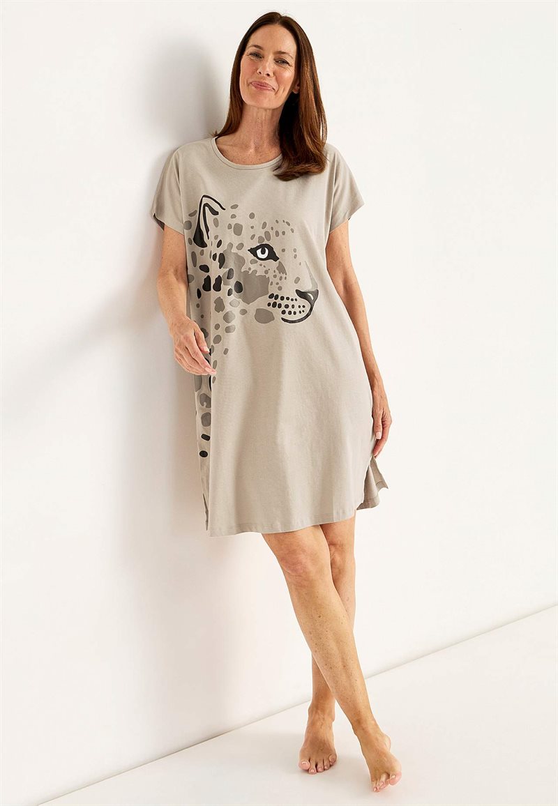 Mønstret natkjole i bomuld