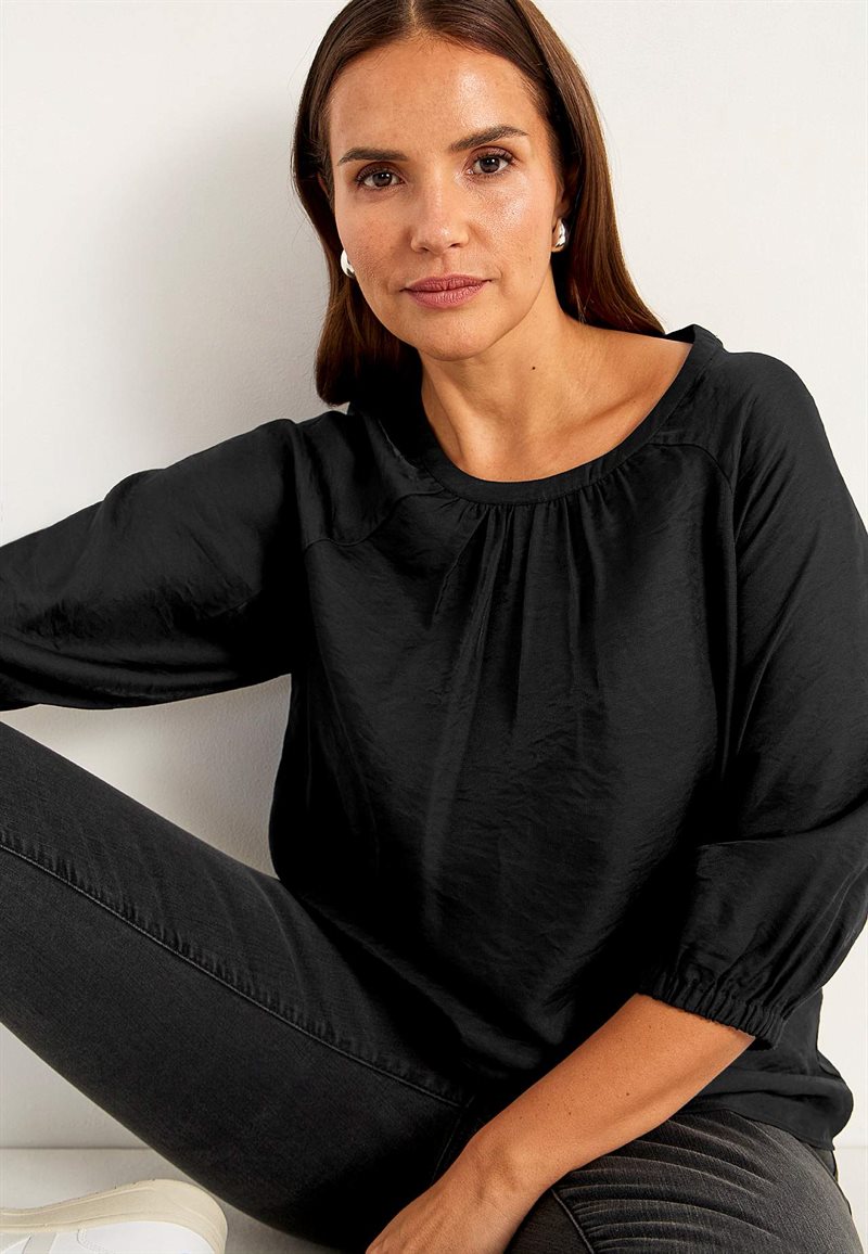 Vævet bluse med struktur