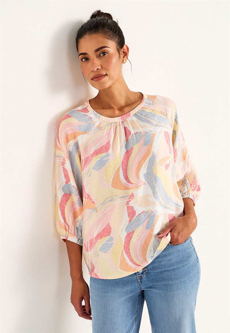 Vævet bluse med struktur