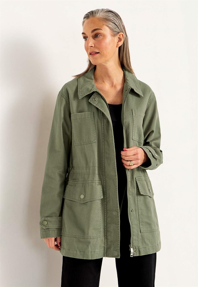 Jeansjakke med lynlås