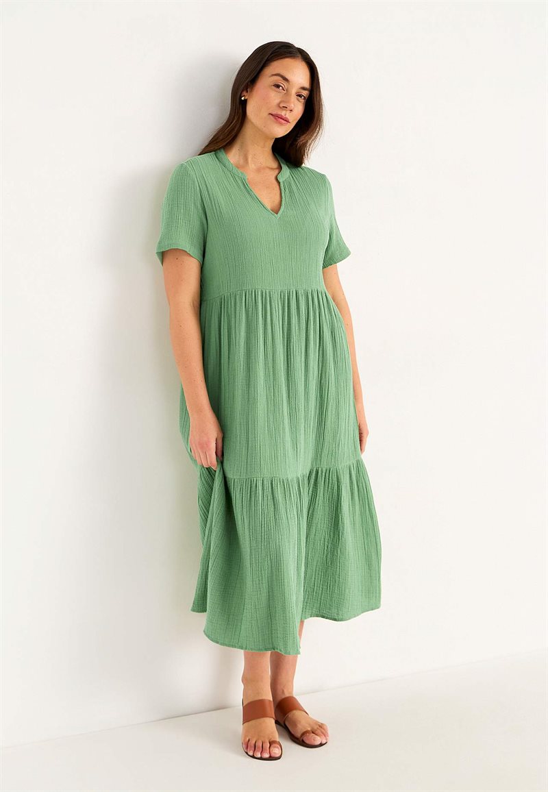 Kjole i rynket bomuld