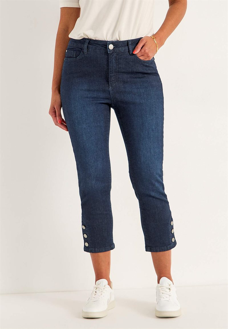 Crop jeans med design med fem lommer