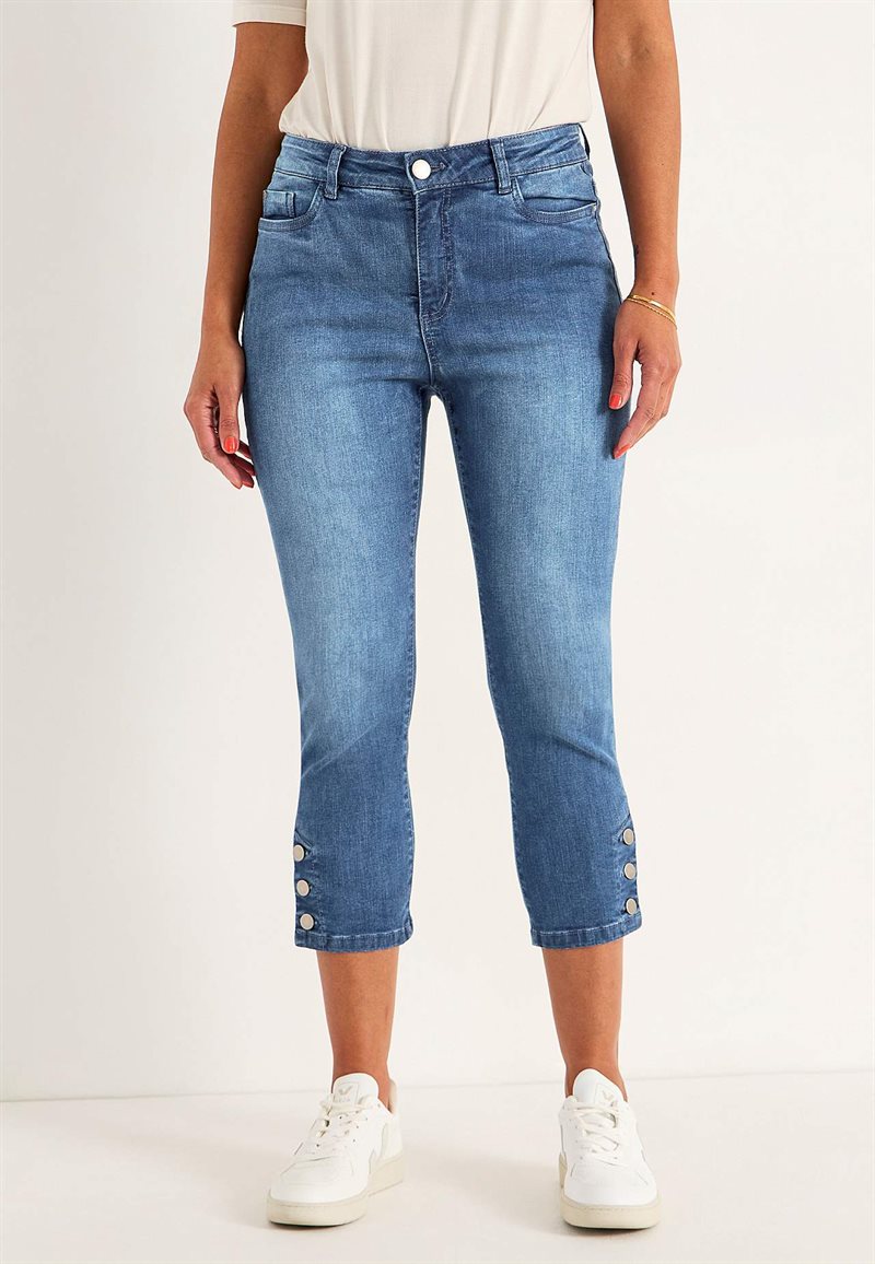 Crop jeans med design med fem lommer