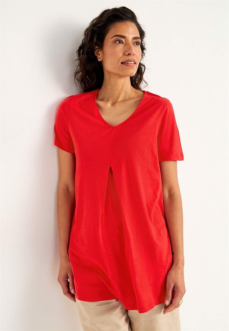 Jerseytunika med flatterende læg