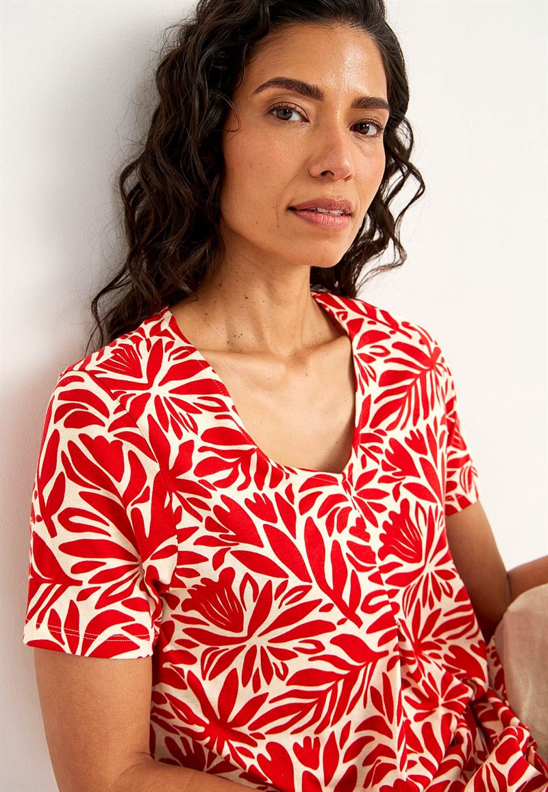 Jerseytunika med flatterende læg