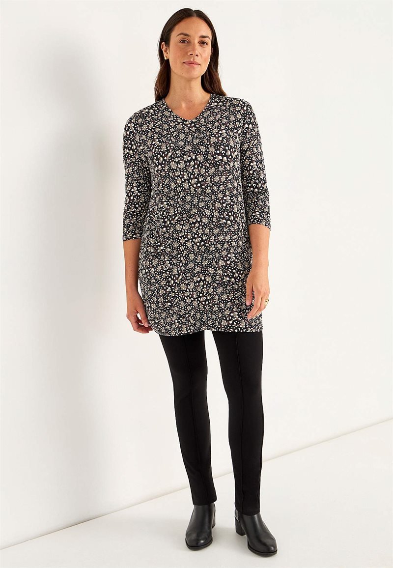 Mønstret jerseytunika med lommer