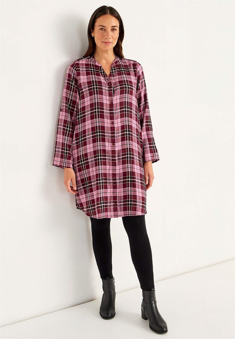 Vævet skjortekjole med lommer