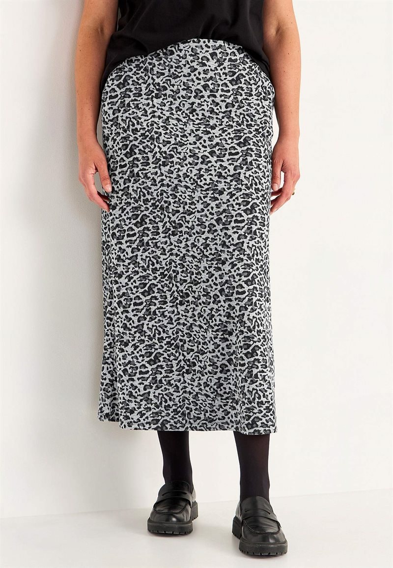 Jerseynederdel med svaj med lommer