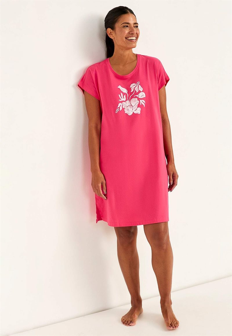 Kortærmet natkjole i jersey