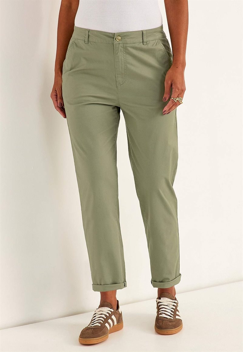 Ankelbukser i blød bomuldstwill