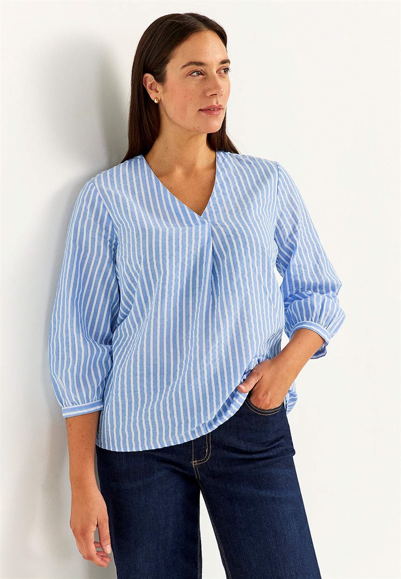 Bluse i seersucker