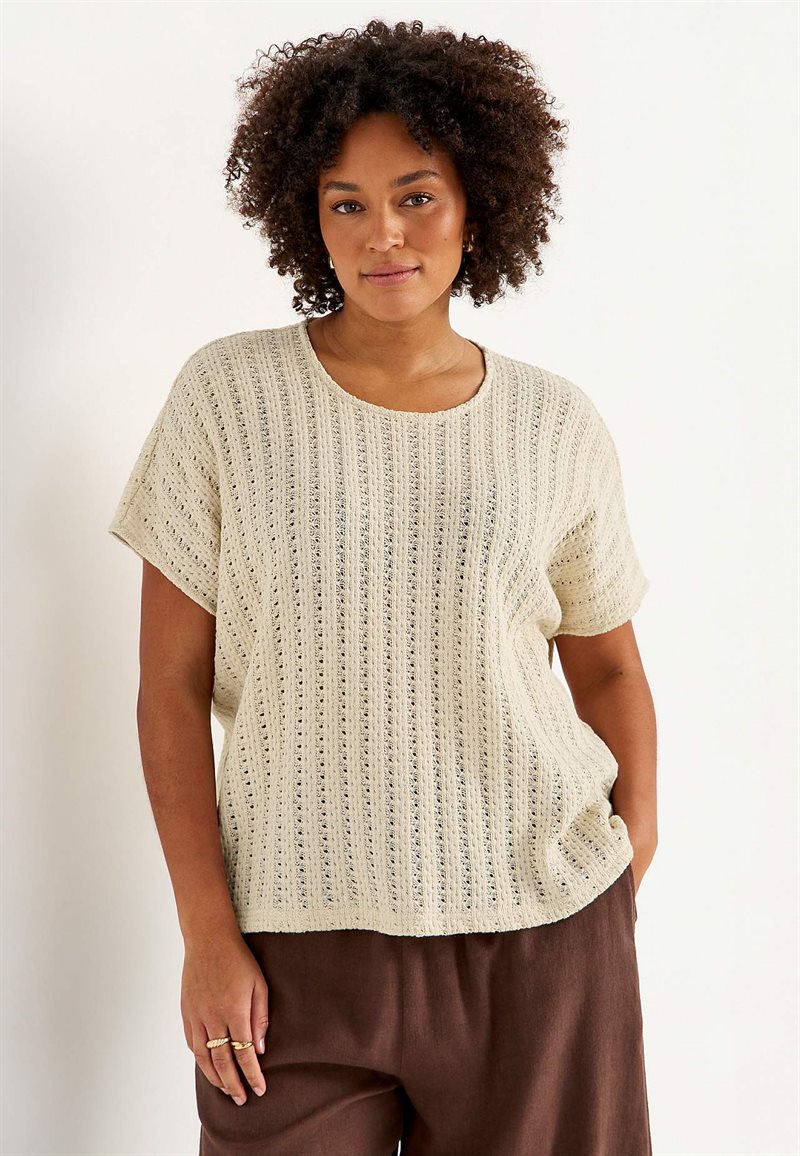 Jerseytop med hulmønster