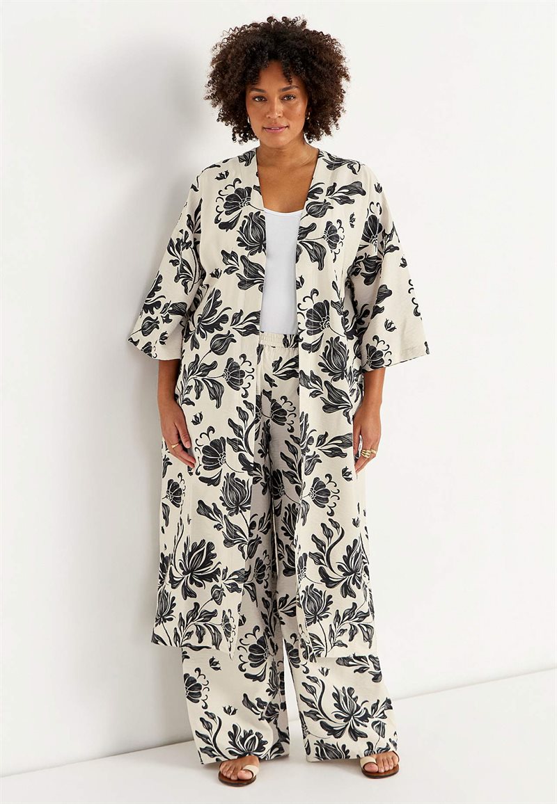 Åben kaftan med lommer