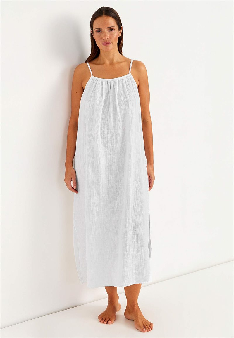 Strandkjole i rynket bomuld