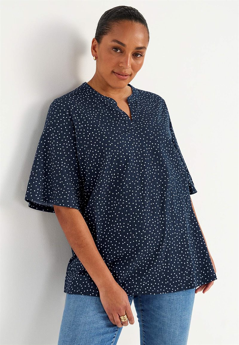 Rynket jerseytunika med svaj