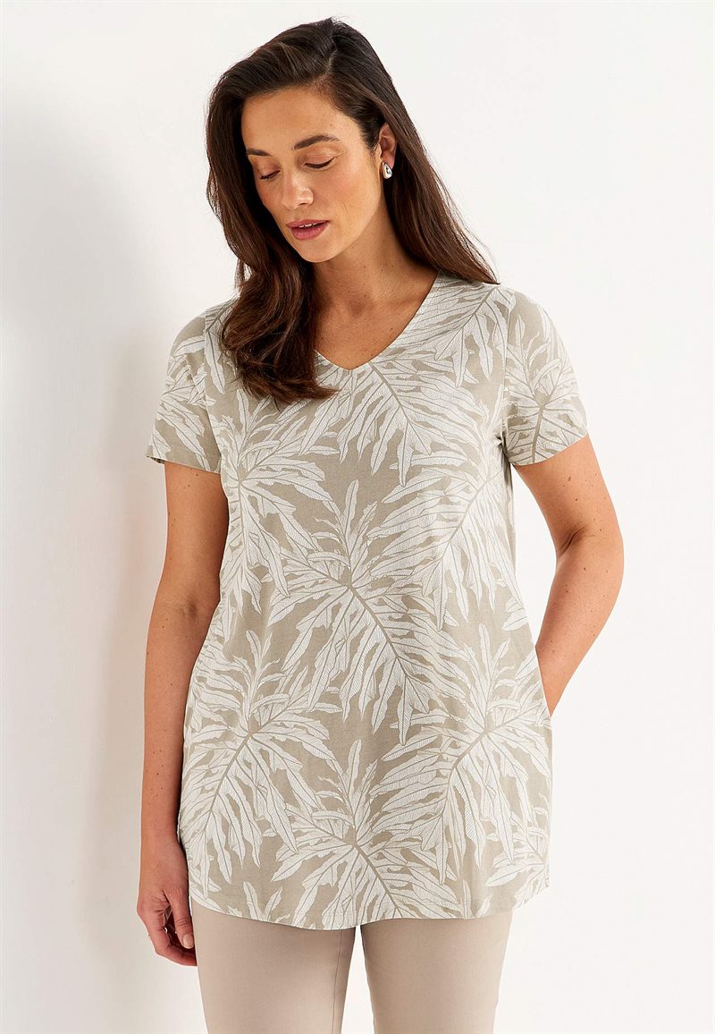 Tunikatop i økologisk bomuld med lommer