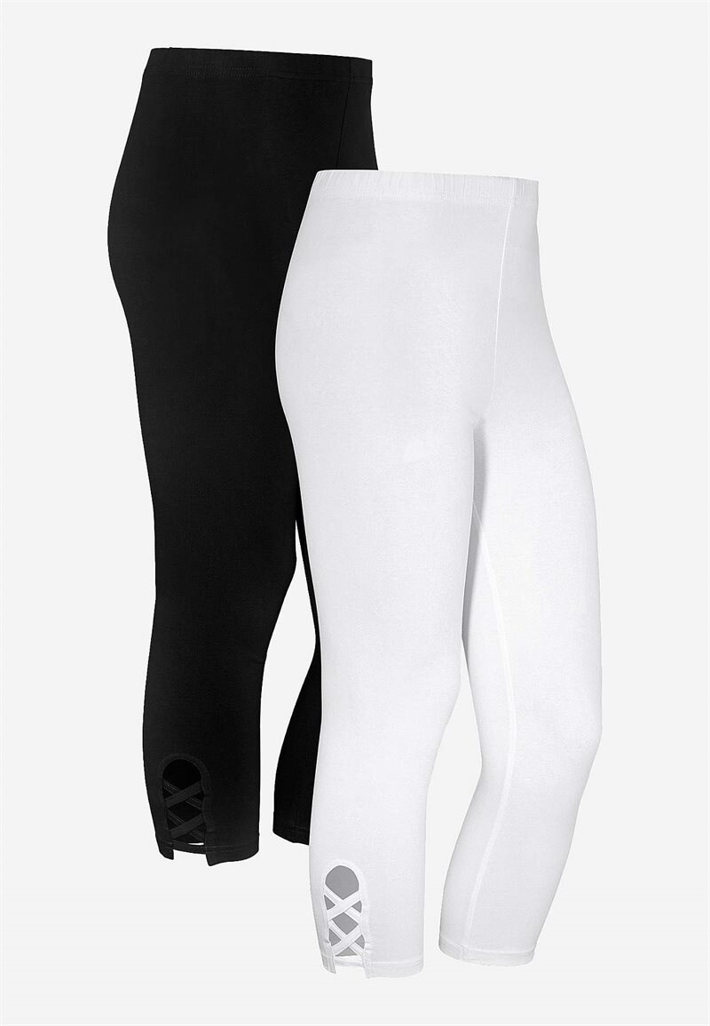 Capri leggings med dejlige detaljer 2-pack