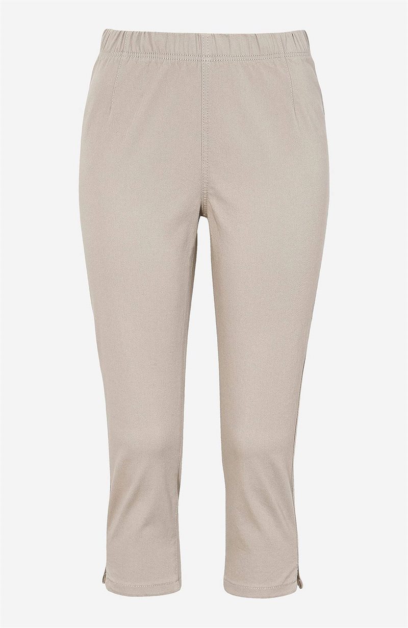 Komfortable capribukser i bomuldstwill