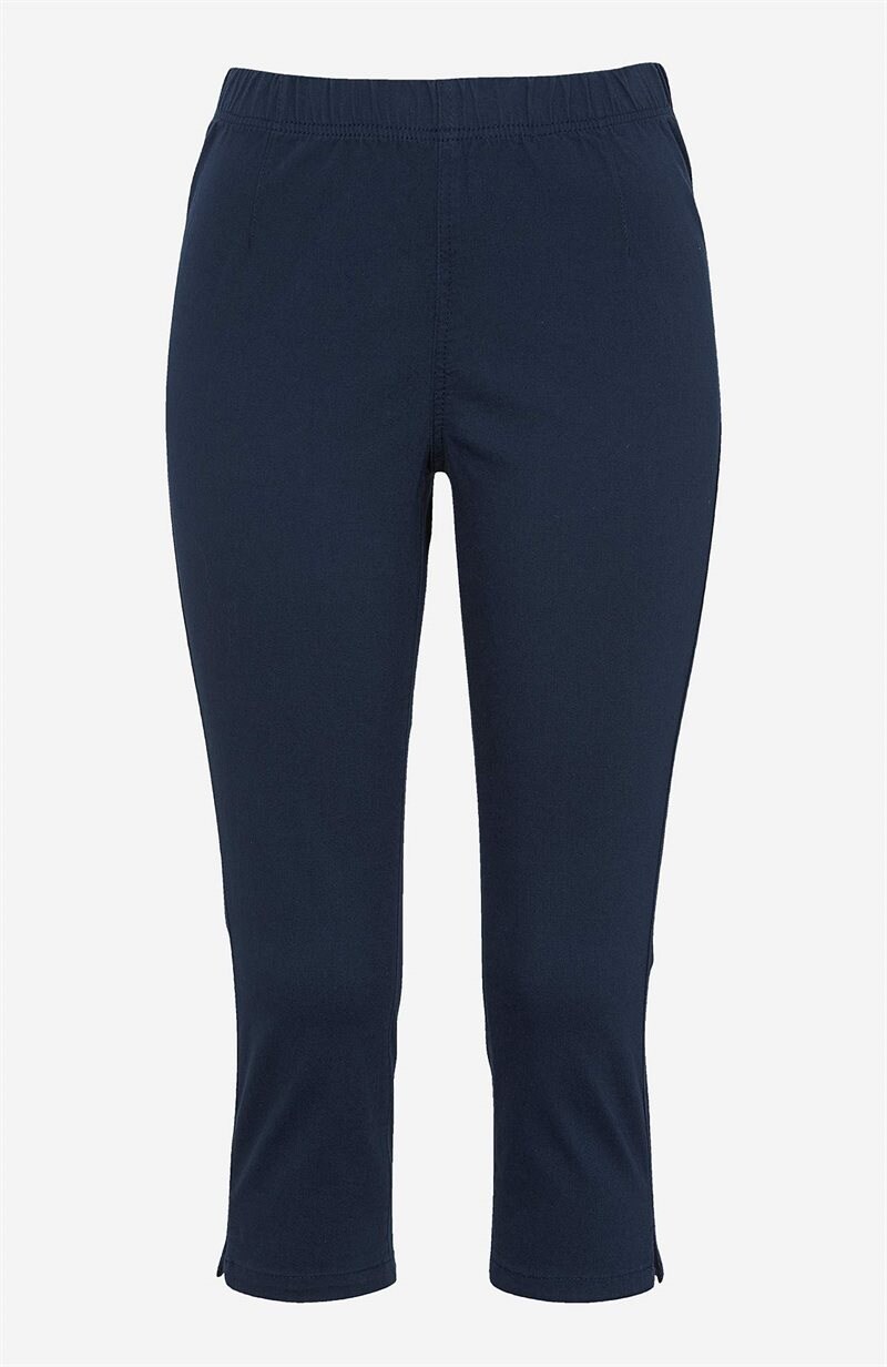 Komfortable capribukser i bomuldstwill