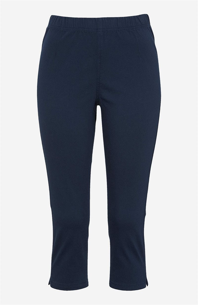 Komfortable capribukser i bomuldstwill Komfortable capribukser i bomuldstwill